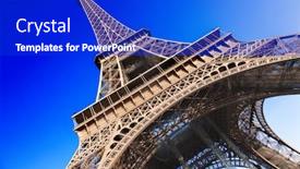  Presentation with eiffel tower - Colorful presentation enhanced with eiffel tower in paris backdrop and a cobalt blue colored foreground