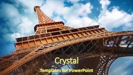  Presentation with eiffel tower - Slide set with eiffel tower in paris background and a tawny brown colored foreground