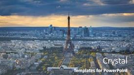  Presentation with eiffel tower paris france - Presentation theme having eiffel-tower-in-paris background and a gray colored foreground