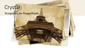  Presentation with eiffel tower - Slide deck with eiffel tower in paris background and a  colored foreground
