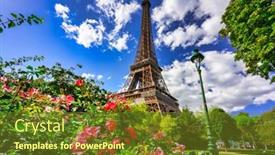  Presentation with eiffel tower paris france - PPT theme having eiffel-tower-in-summer-season background and a tawny brown colored foreground