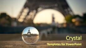  Presentation with free air traffic control tower - PPT theme featuring eiffel tower inside chrystal ball background and a  colored foreground