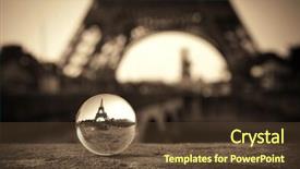  Presentation with pink 80sdisco ball - Slides consisting of eiffel tower inside chrystal ball background and a  colored foreground