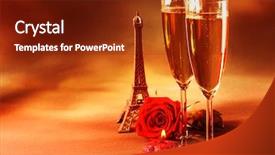  Presentation with glass tower - PPT theme enhanced with eiffel tower love and romance background and a tawny brown colored foreground
