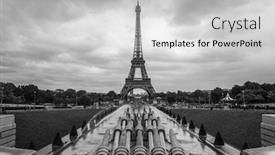  Presentation with eiffel tower - Beautiful presentation theme featuring eiffel-tower-paris-black backdrop and a light gray colored foreground