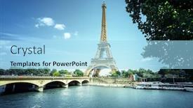  Presentation with eiffel tower paris france - Theme enhanced with eiffel tower paris france background and a light blue colored foreground