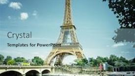  Presentation with eiffel tower paris france - Amazing slide deck having eiffel tower paris france backdrop and a light blue colored foreground