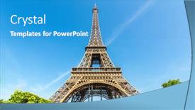  Presentation with eiffel tower paris france - Slides having eiffel-tower-with-blue-sky background and a teal colored foreground