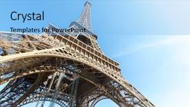  Presentation with eiffel tower paris france - Presentation enhanced with eiffel tower with blue sky background and a light blue colored foreground