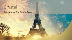  Presentation with eiffel tower paris france - Colorful slide deck enhanced with eiffel-tower-with-fireworks-celebration backdrop and a lemonade colored foreground