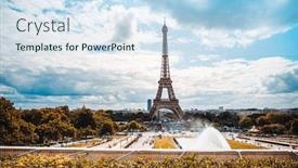  Presentation with eiffel tower - Presentation design featuring eiffel-tower background and a sky blue colored foreground