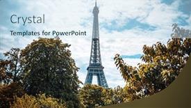  Presentation with eiffel tower - Presentation design with eiffel-tower background and a sky blue colored foreground