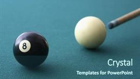  Presentation with eight - Colorful slide deck enhanced with eight ball and cue ball backdrop and a ocean colored foreground
