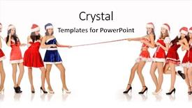  Presentation with posters - Audience pleasing presentation consisting of eight beauty girls in santa backdrop and a white colored foreground