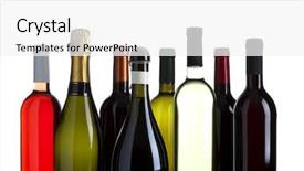  Presentation with prosecco - Slide deck consisting of eight bottles of wine champagne background and a white colored foreground