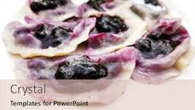  Presentation with eight - Amazing PPT theme having eight-delicious-traditional-polish-dumplings backdrop and a lemonade colored foreground