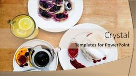  Presentation with white plate - PPT theme with eight-delicious-traditional-polish-dumplings background and a lemonade colored foreground