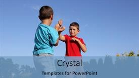  Presentation with boxing - PPT layouts featuring eight old boys fighting background and a light blue colored foreground