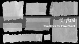  Presentation with eight - Theme enhanced with eight-pieces-of-torn-newspaper background and a gray colored foreground