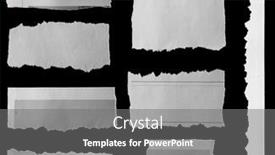  Presentation with eight - Amazing PPT theme having eight-pieces-of-torn-newspaper backdrop and a gray colored foreground
