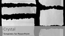  Presentation with eight - PPT theme with eight-pieces-of-torn-newspaper background and a light gray colored foreground