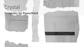  Presentation with torn-paper - Cool new PPT theme with eight-pieces-of-torn-paper and a light gray colored foreground