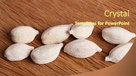  Presentation with old wood - Colorful presentation enhanced with eight-white-cardamom-pods backdrop and a red colored foreground