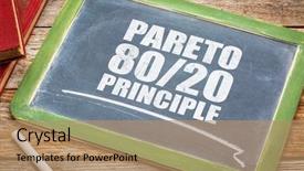  Presentation with blackboard - PPT layouts enhanced with eighties - pareto principle or eighty-twenty rule background and a coral colored foreground