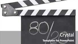  Presentation with clapboard - Colorful presentation design enhanced with eighties - pareto principle or eighty-twenty rule backdrop and a dark gray colored foreground