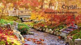  Presentation with fall foliage - Audience pleasing presentation design consisting of eikando temple in kyoto japan backdrop and a gold colored foreground