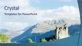  Presentation with rainbow loch - Beautiful PPT theme featuring eilean donan castle loch duich scotland backdrop and a sky blue colored foreground