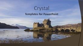  Presentation with scottish highlands - Beautiful PPT theme featuring eilean donan castle scottish highlands backdrop and a light blue colored foreground