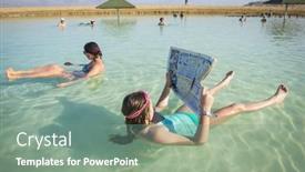  Presentation with israel - Theme consisting of ein-bockek-dead-sea-israel background and a seafoam green colored foreground