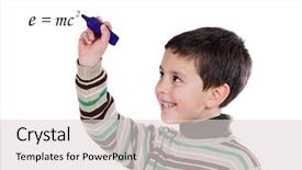  Presentation with writing - PPT theme with einstein - adorable child writing background and a light gray colored foreground
