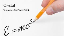  Presentation with einstein - Amazing PPT theme having einstein - hand writing mathematical formula backdrop and a white colored foreground