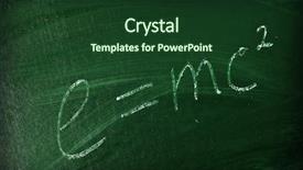  Presentation with einstein - Audience pleasing PPT theme consisting of einstein - mathematical formula on blackboard closeup backdrop and a tawny brown colored foreground