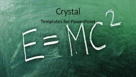  Presentation with formula 1 - Cool new PPT theme with einstein - mathematical formula on blackboard closeup backdrop and a ocean colored foreground