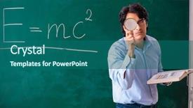  Presentation with einstein - Amazing slide deck having einstein - young male physic standing backdrop and a ocean colored foreground