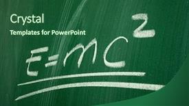  Presentation with einstein - Slide deck consisting of einstein formula of relativity background and a ocean colored foreground