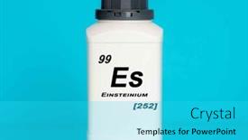  Presentation with chemical plastic - Theme consisting of einsteinium-es-chemical-element background and a cyan colored foreground