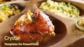  Presentation with cabbage - Beautiful PPT layouts featuring eisbein with braised cabbage salad and beer backdrop and a tawny brown colored foreground