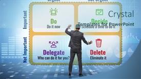  Presentation with matrix - PPT layouts featuring eisenhower-matrix-helping-to-prioritize background and a light blue colored foreground