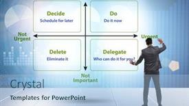  Presentation with important - Slide set with eisenhower-matrix-helping-to-prioritize background and a light blue colored foreground