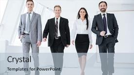  Presentation with full page business - PPT layouts enhanced with ejecutivo - full length confident business people background and a light blue colored foreground