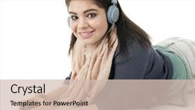  Presentation with teen girl - Slide set having ejercity teenagers - beautiful teen girl looking background and a  colored foreground