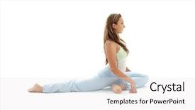  Presentation with sporty - Audience pleasing theme consisting of eka pada rajakapotasana one-leg backdrop and a white colored foreground