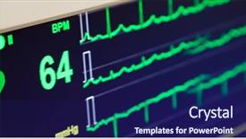  Presentation with heart monitor - Audience pleasing presentation theme consisting of ekg - heart beat rate monitor backdrop and a navy blue colored foreground