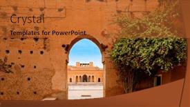 Presentation with morocco - Slide set featuring el-badi-palace-in-marrakech background and a red colored foreground