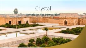  Presentation with morocco - Presentation design consisting of el-badi-palace-in-marrakech background and a sky blue colored foreground