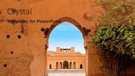  Presentation with morocco - PPT layouts having el-badi-palace-in-marrakesh background and a red colored foreground